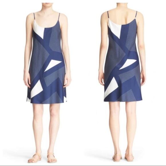 Equipment Silk Slip Dress Geometric Dot Print - Picture 2 of 6